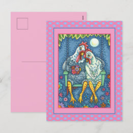 TUPP HEN CANOODLES, CUTE CHICKEN SWEEEARTS HELG VYKORT