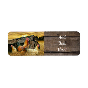Tupp Hens Barn Coop Returadress Etikett