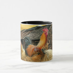 Tupp Hens Rustic Barn Coop Papper Bordstablett Mugg