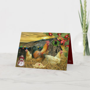 Tupp Hens Rustic Barn-julfransen Presenter Kort