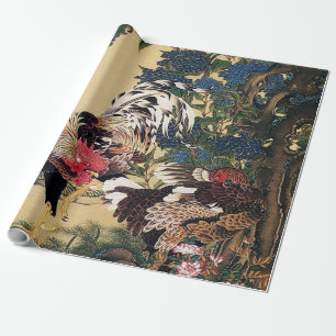 Tupp, Höna och Hortensia av Ito Jakuchu Presentpapper