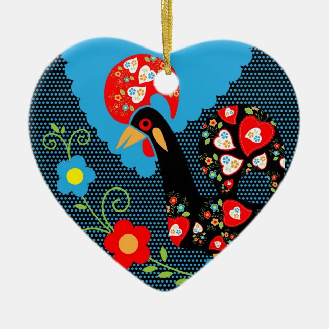 Tupp i Portugal Julgransprydnad Keramik (Framsidan)