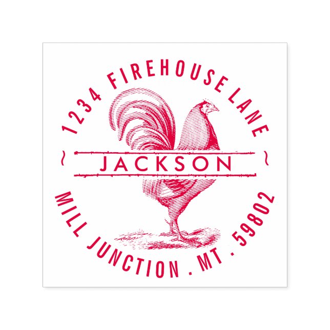 Tupp i Returadress Frimärke i cirkeln med självblä Självfärgande Stämpel (Design)