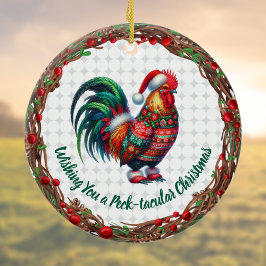 Tupp i Ugly Sweater Roligt Peck-takular-jul Julgransprydnad Keramik