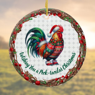 Tupp i Ugly Sweater Roligt Peck-takular-jul Julgransprydnad Keramik
