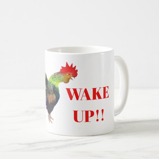 Tupp "Jag sa WAKE UP" Humous Kaffemugg (Framsida höger)