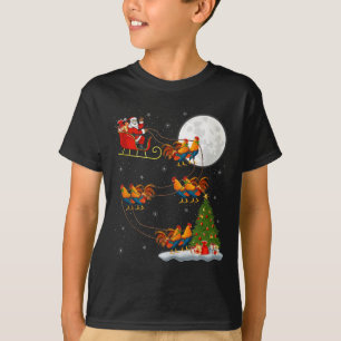 Tupp Kycklingar Tomte Släd Flygande Rolig Magisk T Shirt