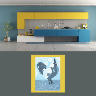 Tupp Light Blue Kitchen Wall Art - Poster