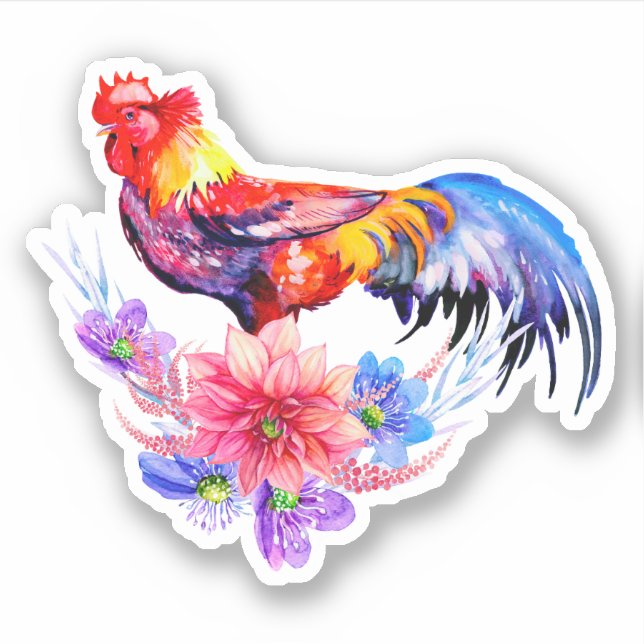 Tupp med Flowers Sticker Klistermärken (Framsida)