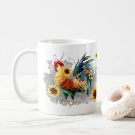 Tupp med Personligen Solblommor Vattenfärg Kaffemugg