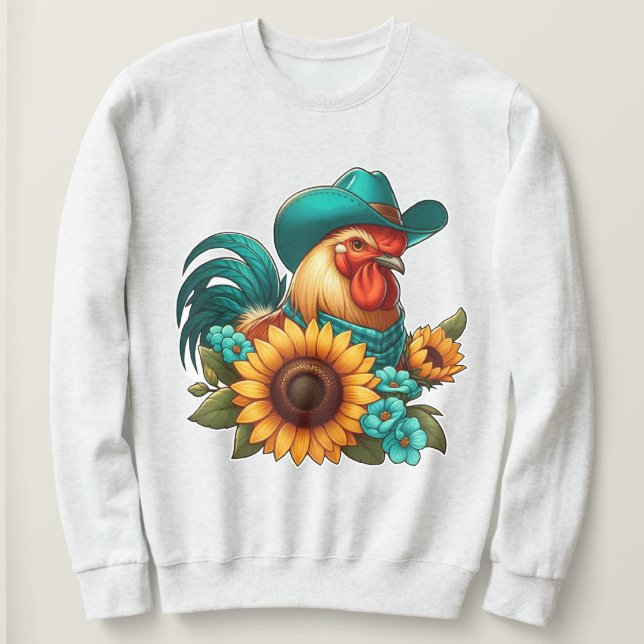 Tupp med skaldjurshat och solblommor t shirt (Design framsida)