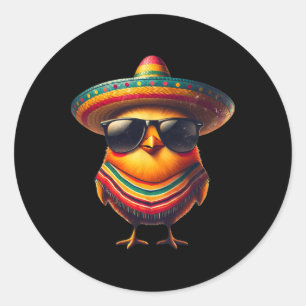 Tupp mexikanska Cinco De Mayo Chicken Älskare Funn Runt Klistermärke