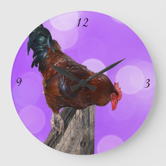 Tupp Nosy Parker, Rosa Large Wall Clock. Stor Klocka (Framsida)
