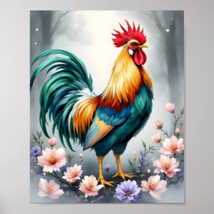 Tupp och blommor Digital Poster