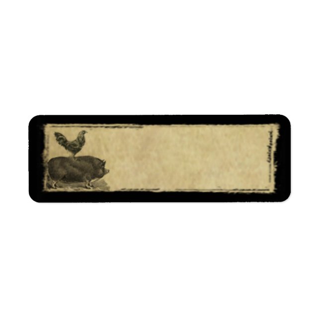 Tupp och Gris - primära Returetiketter Returadress Etikett (Framsidan)