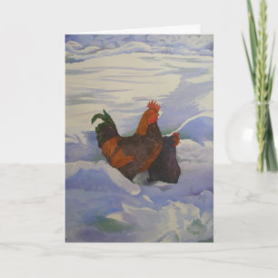 Tupp och Hen i Snö Helgkort