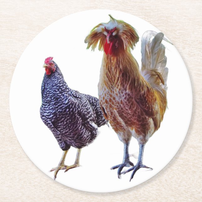 Tupp och Hen Underlägg Papper Rund (Framsidan)