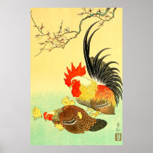 Tupp och höna Ohara Koson 1930-talet