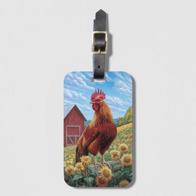 Tupp på en solrosfärgsfärg bagagebricka (Framsida vertikal)