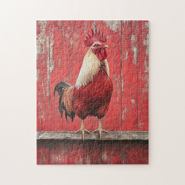 Tupp Red Wood Barn Wall Pussel (Vertikal)