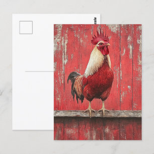 Tupp Red Wood Barn Wall Vykort