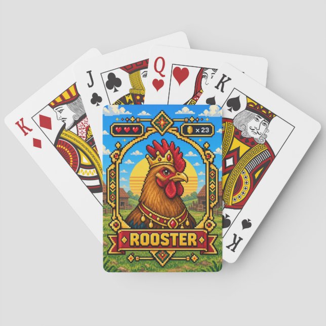 Tupp Retro 8-Bit Pixel Art Casinokort (Baksidan)