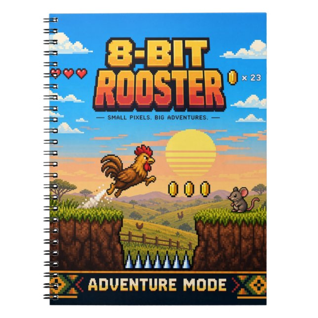 Tupp, Retro 8-Bitars Pixelkonst Anteckningsbok (Framsidan)