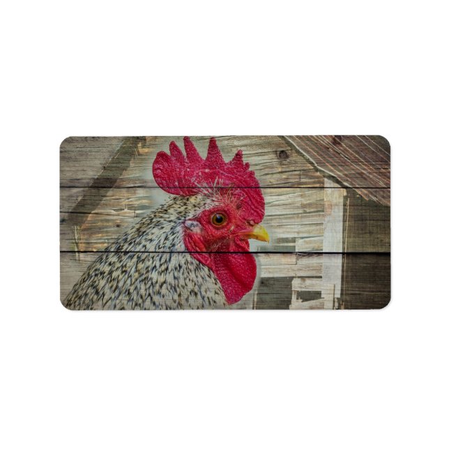 Tupp Rustic Chicken Coop Barn Board Adressetikett (Framsidan)