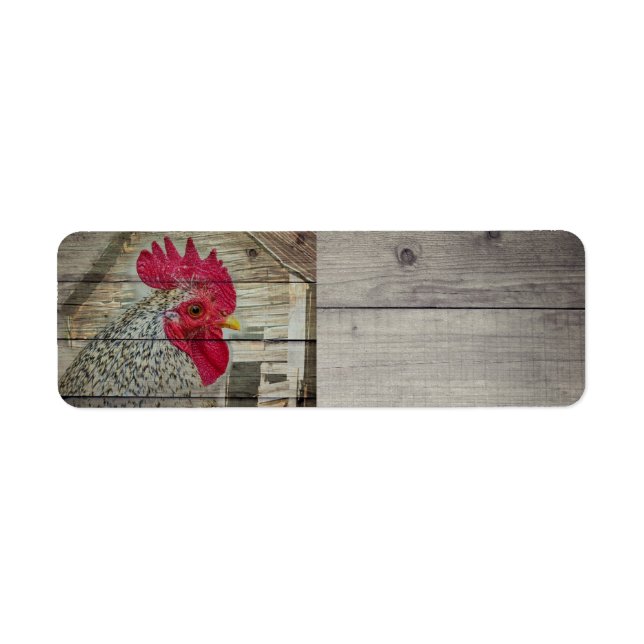Tupp Rustic Chicken Coop Barn Board Returadress Etikett (Framsidan)
