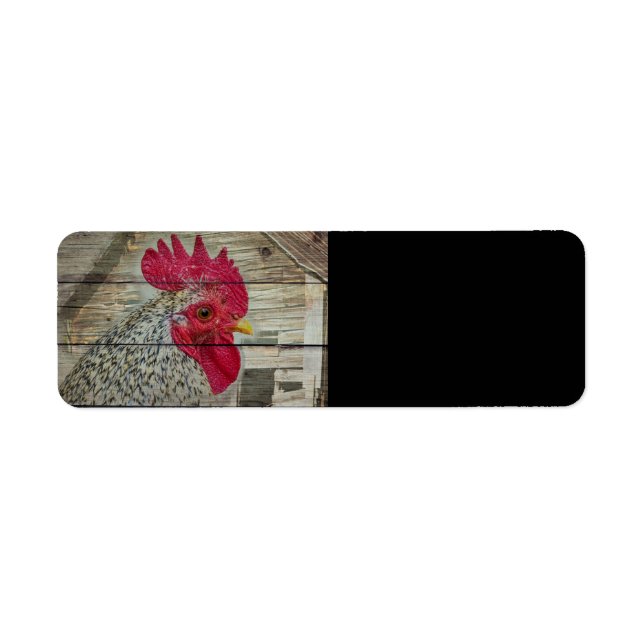 Tupp Rustic Chicken Coop Barn Board Returadress Etikett (Framsidan)