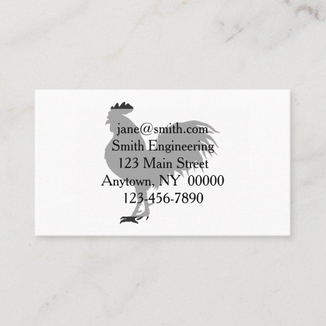 Tupp silhuette - Välj bakgrund färg Visitkort (Framsida)