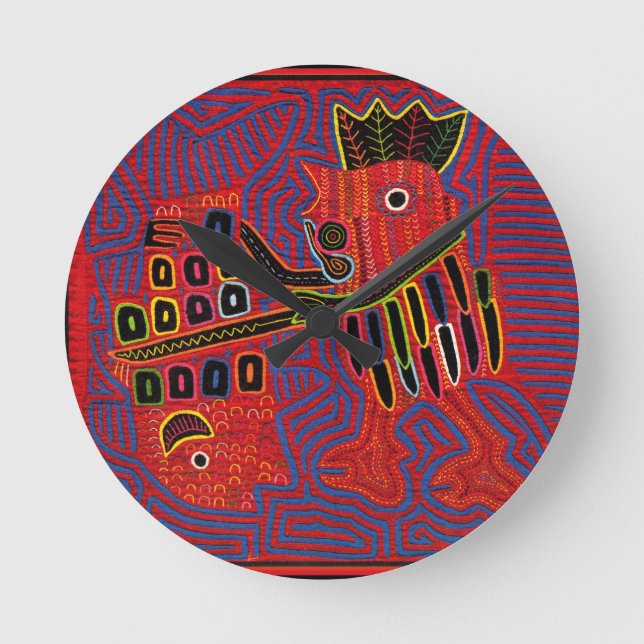 Tupp Skalar en Fisk med Machete Rund Klocka (Framsida)