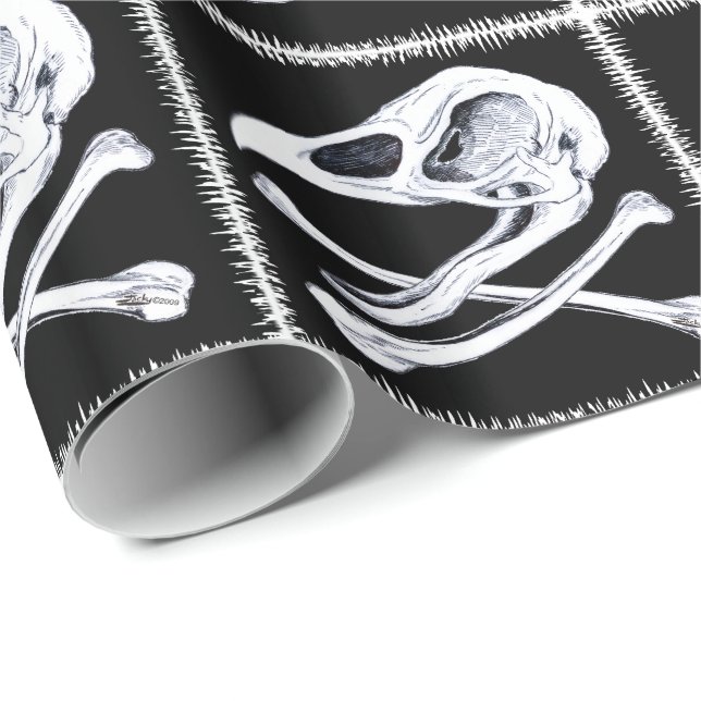 Tupp Skull och korsben Presentpapper (Rullad Hörn)