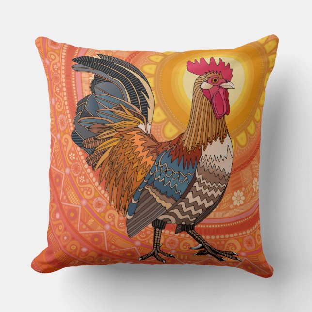 tupp soluppgång orange kudde (Framsida)