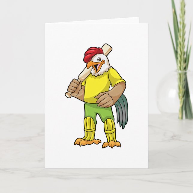 Tupp som Batsman med Cricket fladdermus Kort (Framsida)