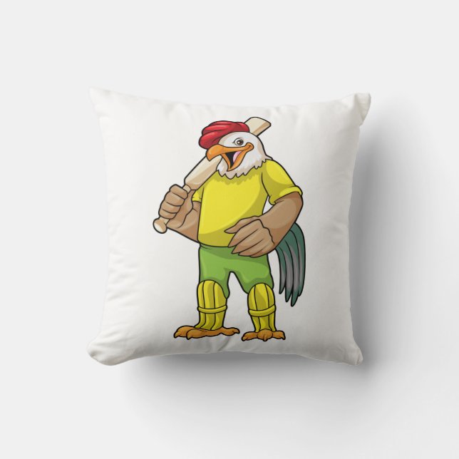 Tupp som Batsman med Cricket fladdermus Kudde (Framsida)