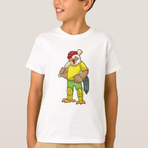 Tupp som Batsman med Cricket fladdermus T Shirt