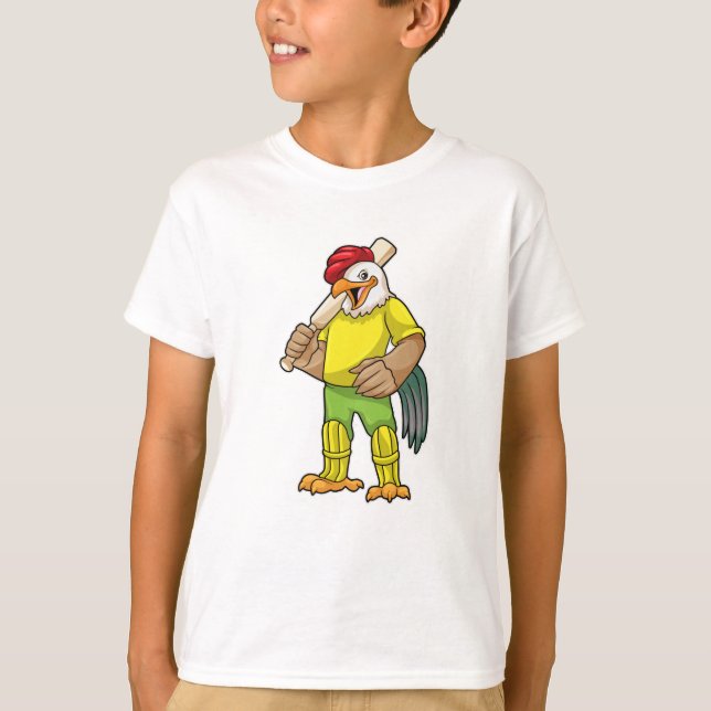 Tupp som Batsman med Cricket fladdermus T Shirt (Framsida)