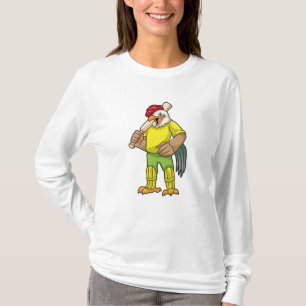Tupp som Batsman med Cricket fladdermus T Shirt