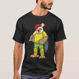 Tupp som Batsman med Cricket fladdermus T Shirt