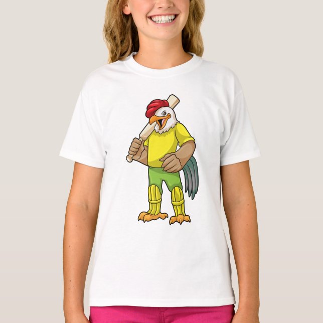 Tupp som Batsman med Cricket fladdermus T Shirt (Framsida)