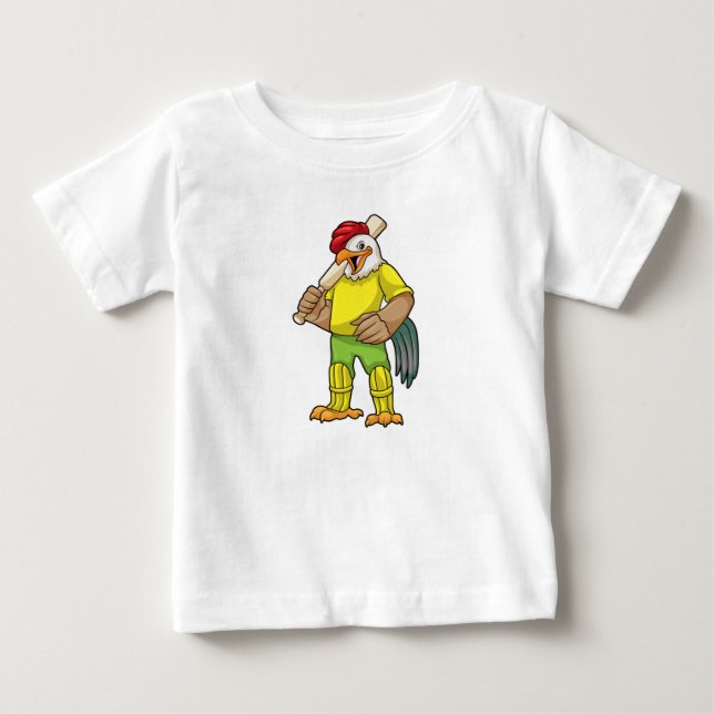 Tupp som Batsman med Cricket fladdermus T Shirt (Framsida)