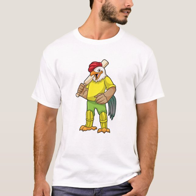 Tupp som Batsman med Cricket fladdermus T Shirt (Framsida)