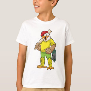 Tupp som Batsman med Cricket fladdermus T Shirt