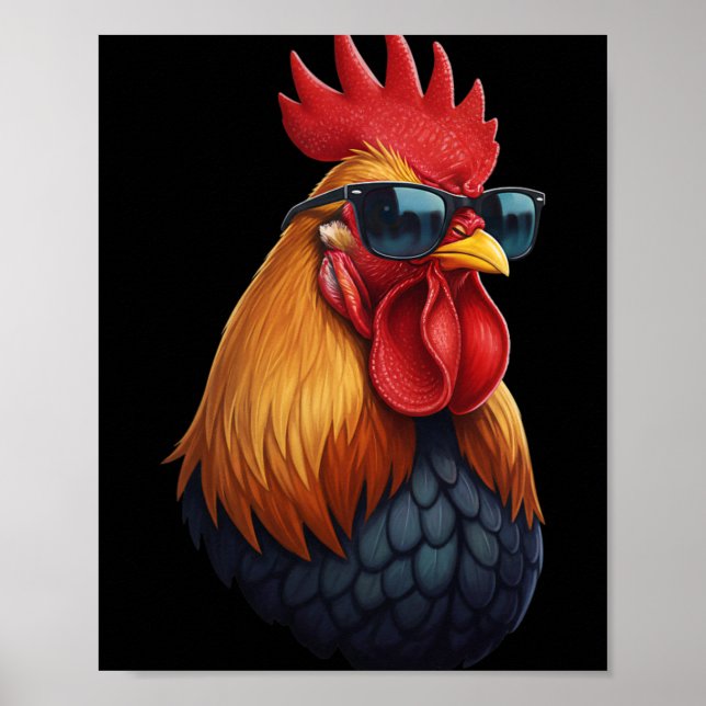 Tupp som chef i hönshuset med solglasögon  poster (Framsidan)