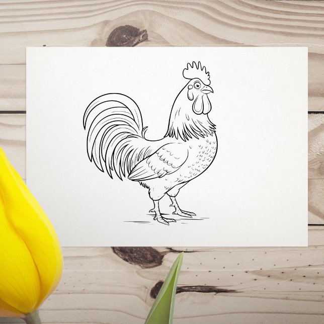 Tupp Stämpel (Rooster Rubber Stamp)