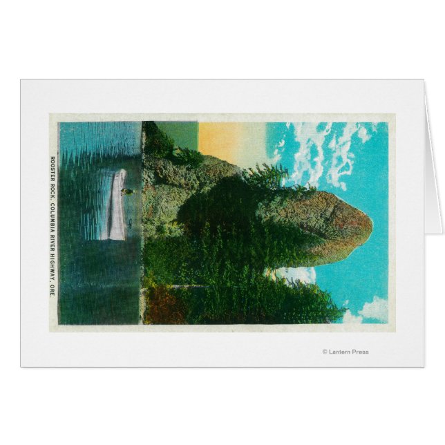 Tupp Sten vid Columbiafloden Hälsningskort (Framsidan Horizontal)