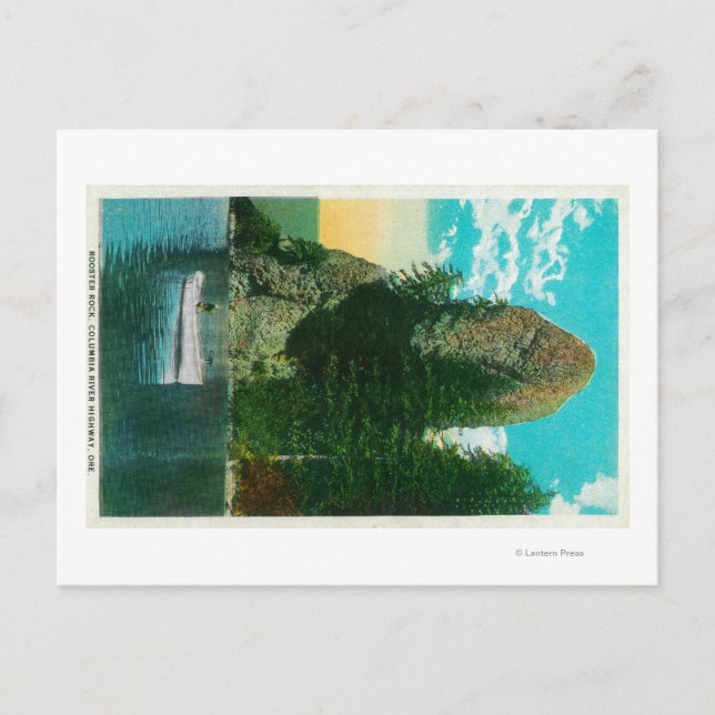 Tupp Sten vid Columbiafloden Vykort (Framsida)