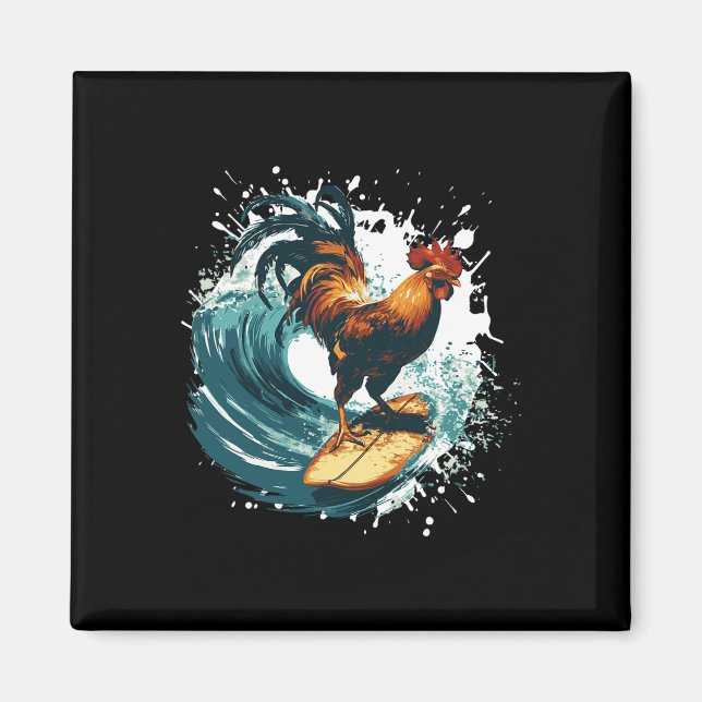 Tupp Surfing Djur Sport Surfare  Magnet (Framsidan)