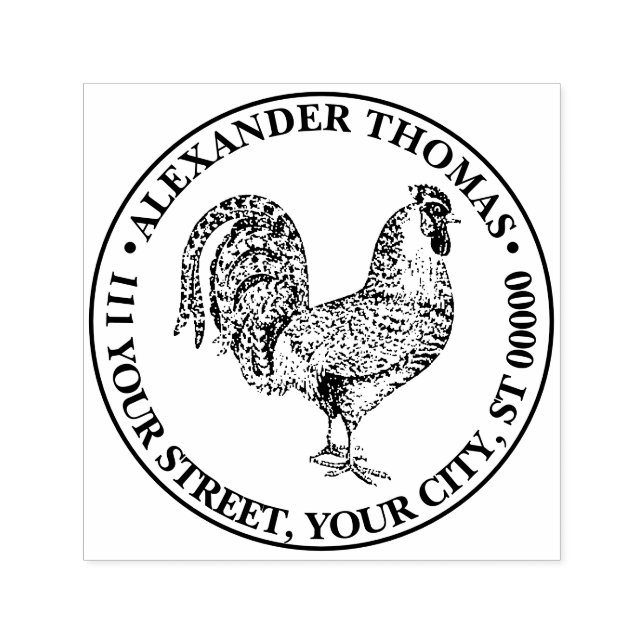 Tupp Teckning-litografi #1 Namn Returadress Självfärgande Stämpel (Design)